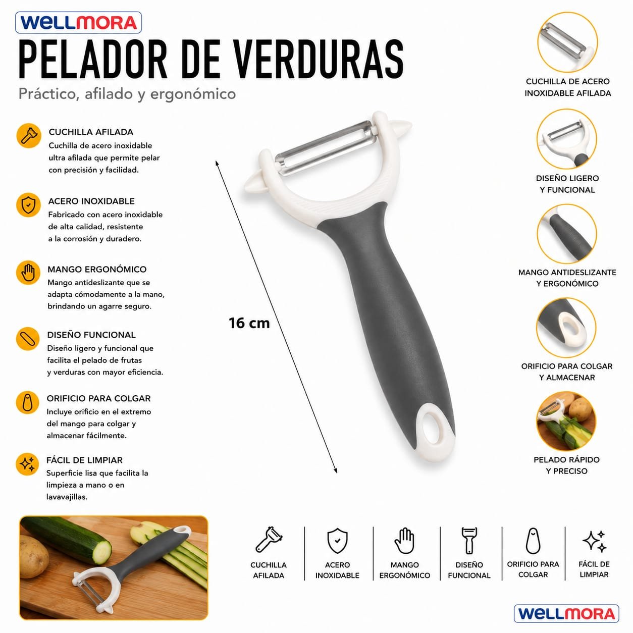 Pelador de verduras (Plástico)