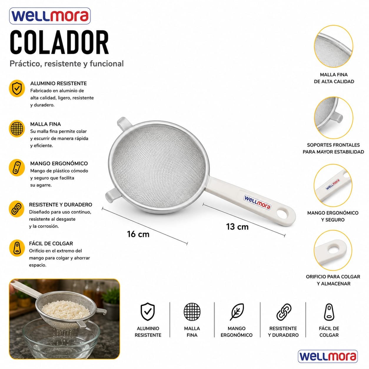 Colador Plástico (16cm)
