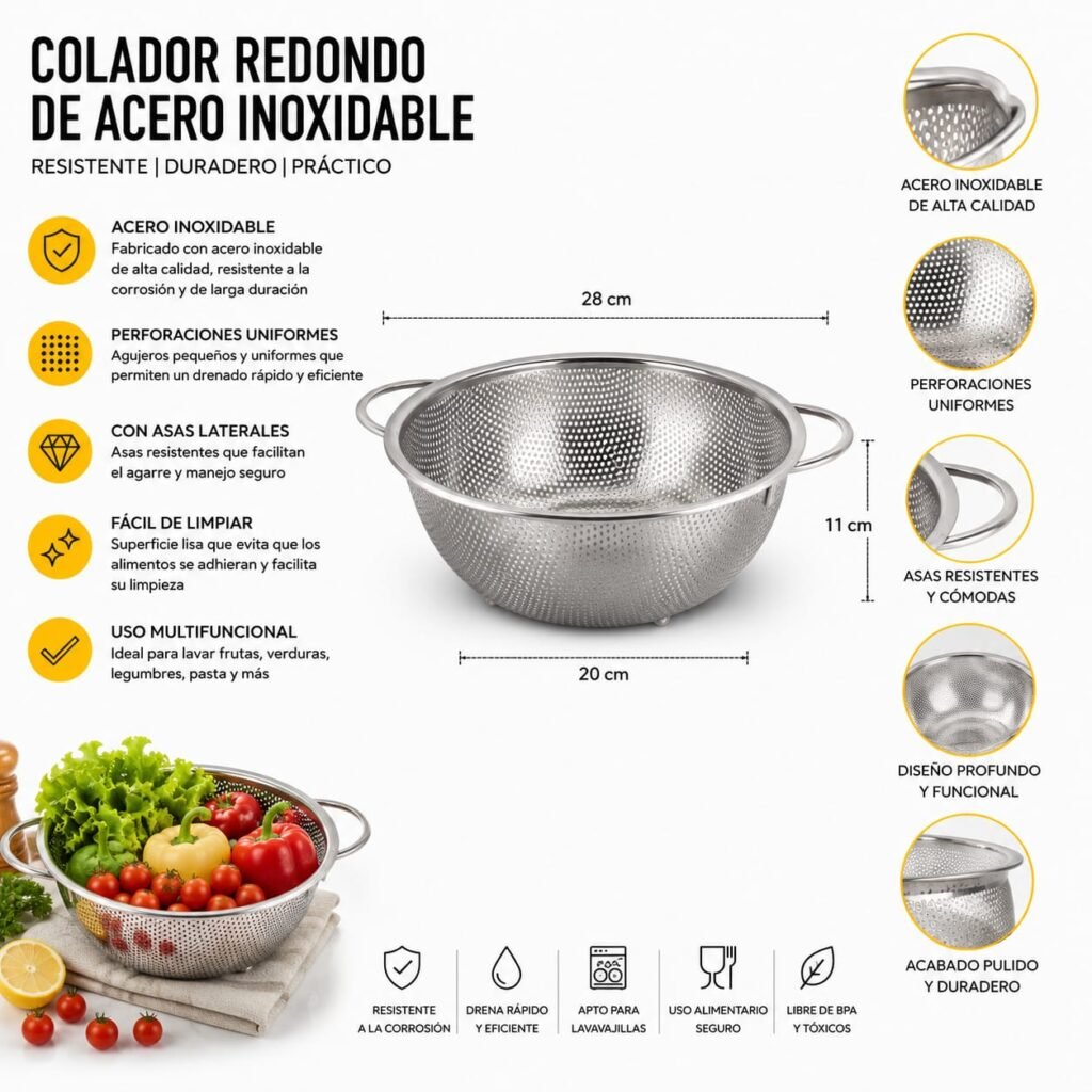 Colador Redondo Inox