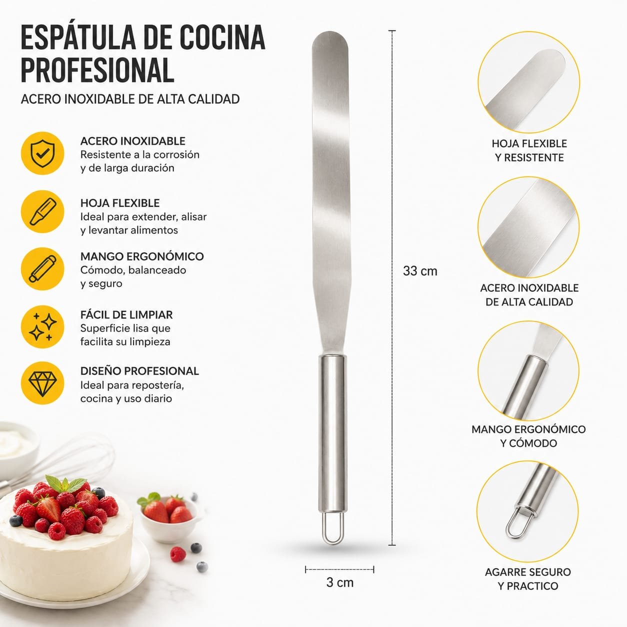 Espátula de Cocina Profesional (Crepes)