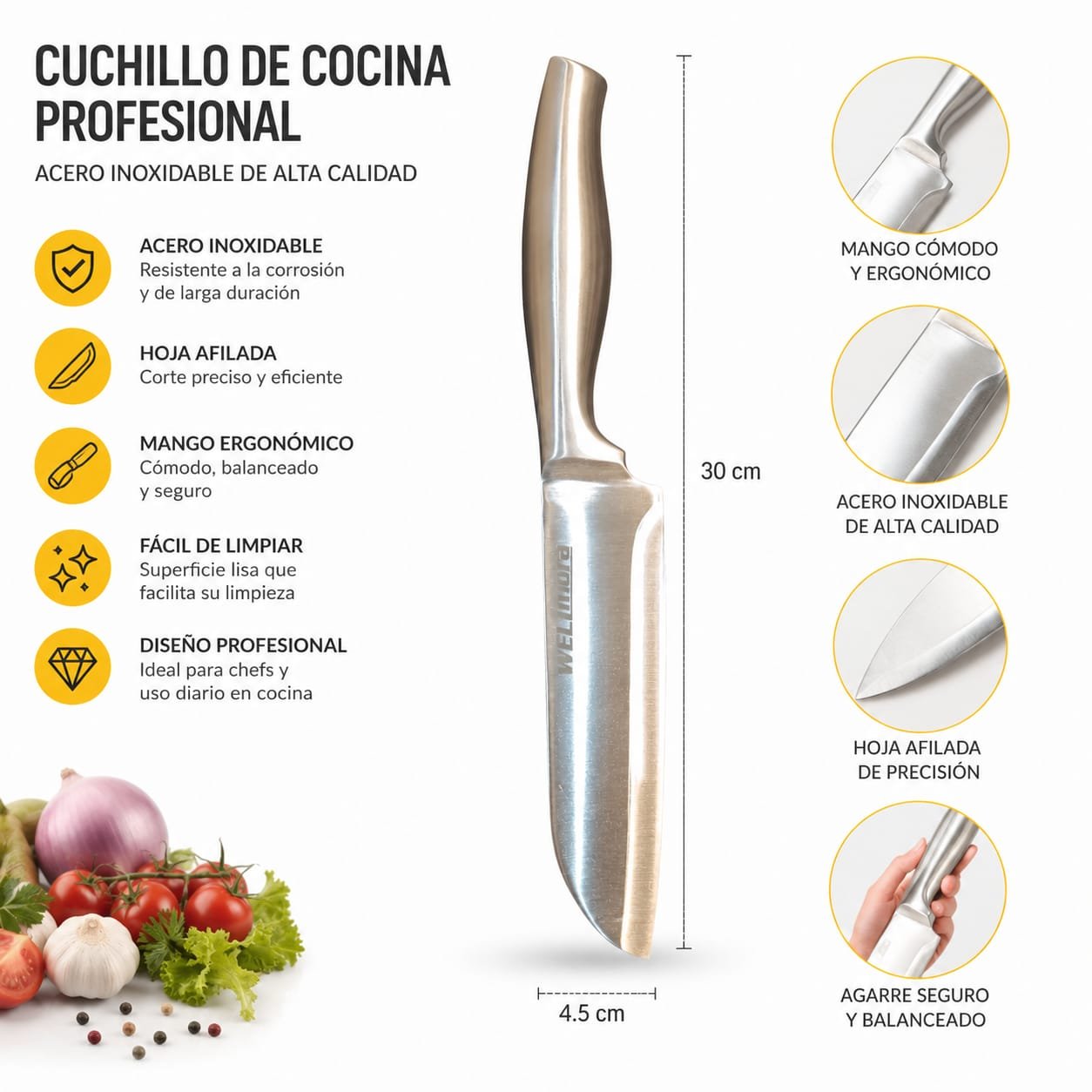 Cuchillo de Cocina Profesional