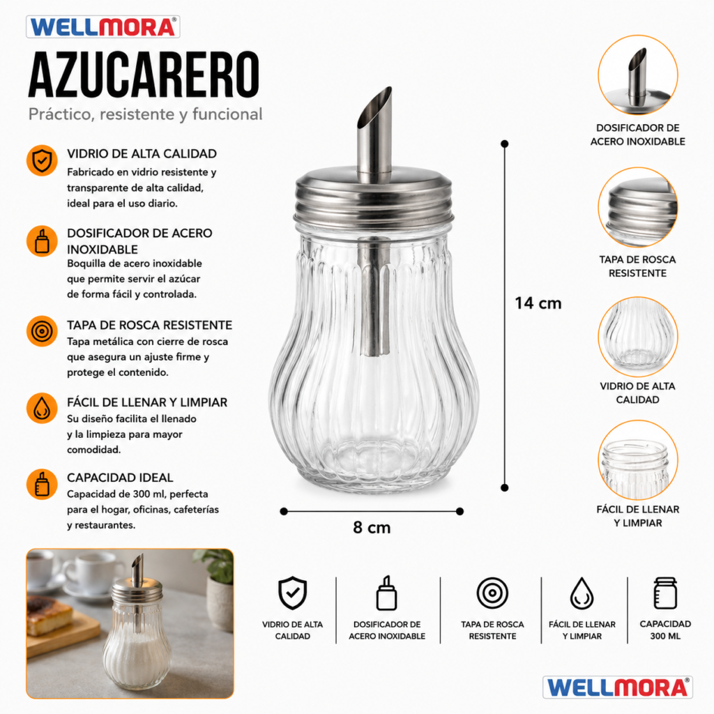 Azucarero de Vidrio
