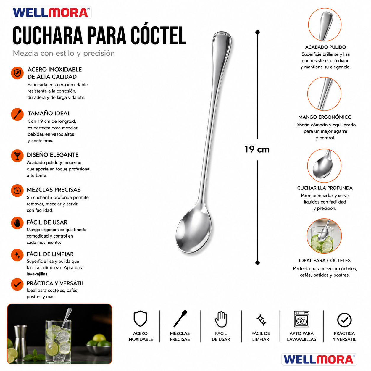 Cuchara para Cóctel