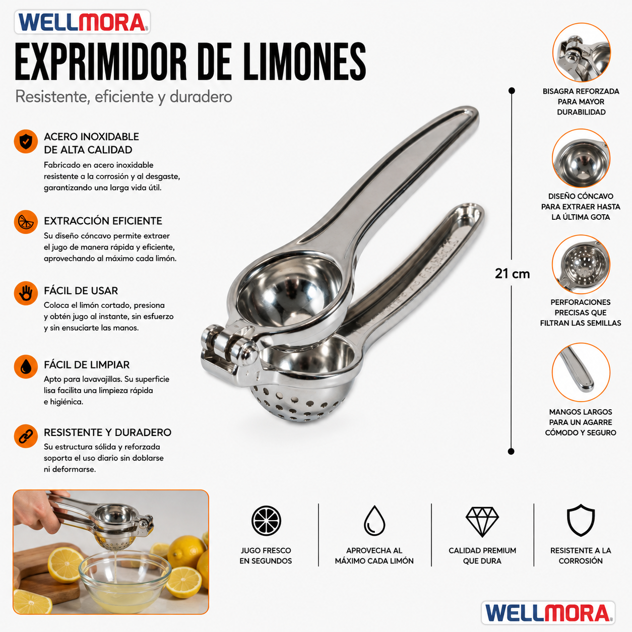Exprimidor de limones Inox