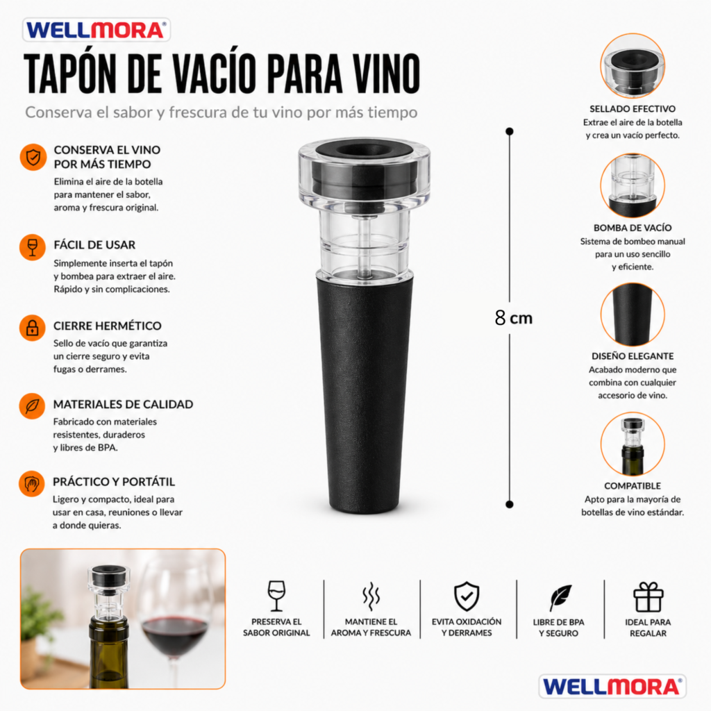 Tapón de Vacío para Vino